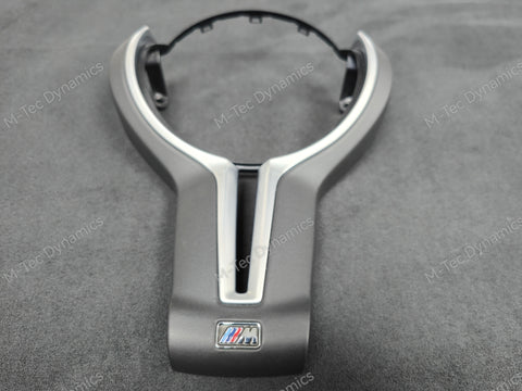 BMW F-SERIES ///M LEATHER / SILVER STEERING WHEEL TRIM - M2 M3 M4 M5 M6