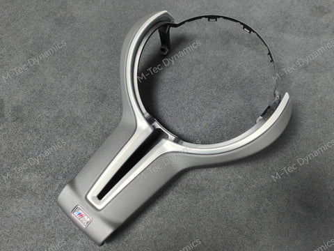 BMW F-SERIES ///M LEATHER / SILVER STEERING WHEEL TRIM - M2 M3 M4 M5 M6