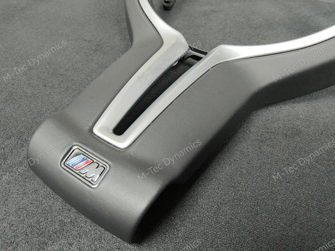 BMW F-SERIES ///M LEATHER / SILVER STEERING WHEEL TRIM - M2 M3 M4 M5 M6