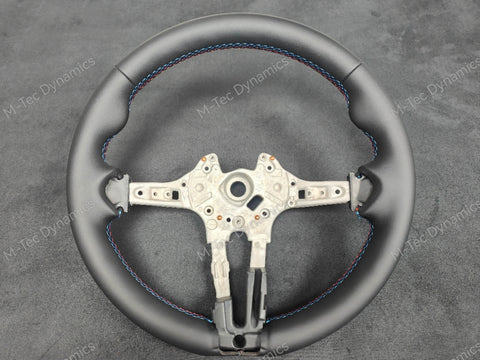 BMW F-SERIES NAPPA LEATHER TRI-STITCH STEERING WHEEL - BMW 1 2 3 4 SERIES F20 F22 F30 F32 M2 M3 M4