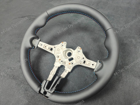 BMW F-SERIES NAPPA LEATHER TRI-STITCH STEERING WHEEL - BMW 5 6 SERIES F10 F11 M5 F06 F12 F13 M6