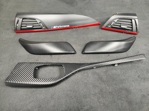 BMW F21 F22 TRIM SET - 3D CARBON / RED ACCENT