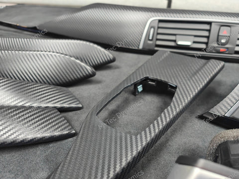 BMW F30 F31 F36 F80 LCI INTERIOR TRIM SET - 3D CARBON / BLACK ACCENT