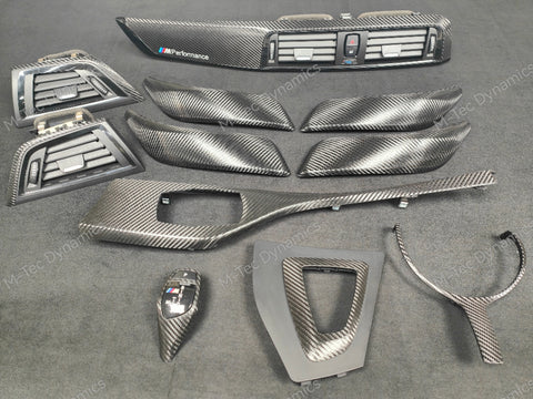 BMW F20 F21 F22 F23 LCI-2 INTERIOR TRIM SET - PREMIUM TEXTURED BLACK CARBON - WRAPPING SERVICE