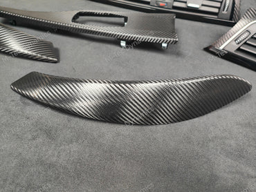 BMW F32 F82 4-SERIES COUPE LCI INTERIOR TRIM SET - DEEP TEXTURED GLOSSY CARBON / GLOSS BLACK ACCENT (MTD-TEX)