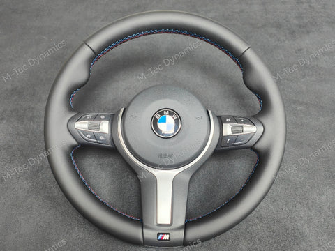 BMW F-SERIES NAPPA LEATHER TRI-STITCH STEERING WHEEL (MANUAL) - BMW 1 2 3 4 SERIES F20 F22 F30 F32 M2 M3 M4