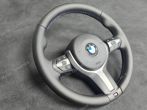 BMW F-SERIES NAPPA LEATHER TRI-STITCH STEERING WHEEL (MANUAL) - BMW 5 6 SERIES F10 F11 M5 F06 F12 F13 M6