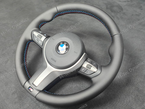 BMW F-SERIES NAPPA LEATHER TRI-STITCH STEERING WHEEL (MANUAL) - BMW 1 2 3 4 SERIES F20 F22 F30 F32 M2 M3 M4