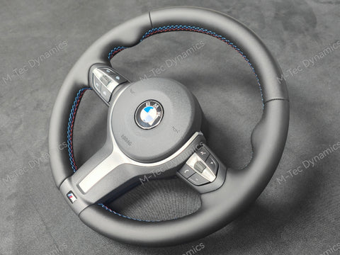 BMW F-SERIES NAPPA LEATHER TRI-STITCH STEERING WHEEL (MANUAL) - BMW 5 6 SERIES F10 F11 M5 F06 F12 F13 M6