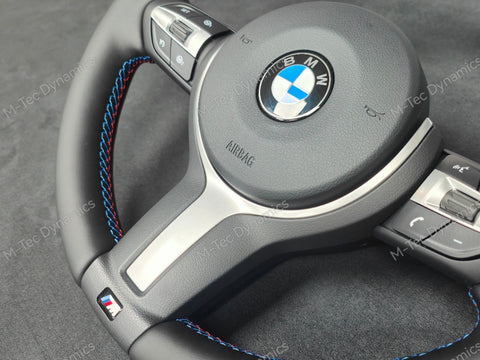 BMW F-SERIES NAPPA LEATHER TRI-STITCH STEERING WHEEL (MANUAL) - BMW 5 6 SERIES F10 F11 M5 F06 F12 F13 M6