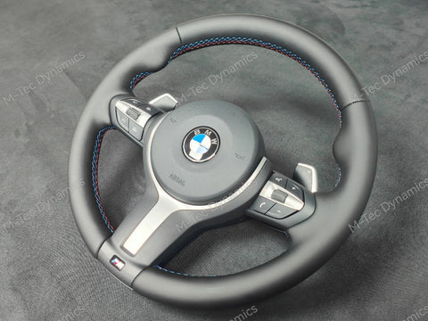 BMW F-SERIES NAPPA LEATHER TRI-STITCH STEERING WHEEL (AUTO) - BMW 5 6 SERIES F10 F11 M5 F06 F12 F13 M6