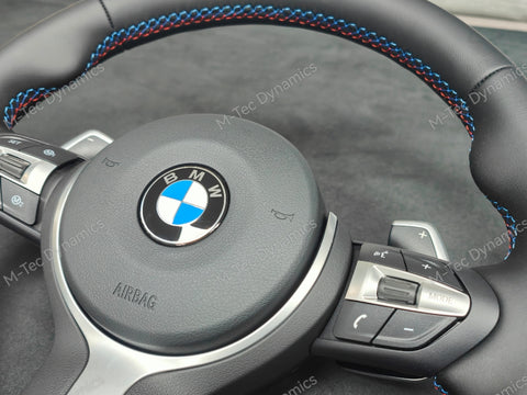 BMW F-SERIES NAPPA LEATHER TRI-STITCH STEERING WHEEL (AUTO) - BMW 5 6 SERIES F10 F11 M5 F06 F12 F13 M6