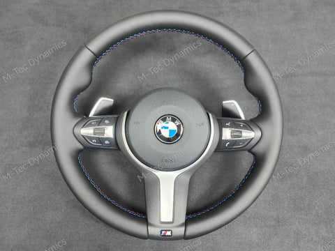 BMW F-SERIES NAPPA LEATHER TRI-STITCH STEERING WHEEL (AUTO) - BMW 5 6 SERIES F10 F11 M5 F06 F12 F13 M6