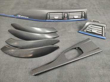 BMW F30 F31 F36 F82 INTERIOR TRIM SET - 4D CARBON / BLUE ACCENT