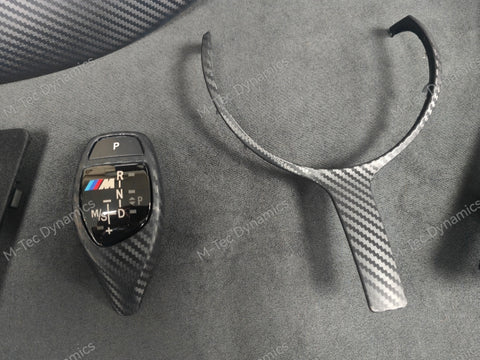 WRAPPING SERVICE - BMW F3X F8X CUSTOM INTERIOR TRIM SET - ALCANTARA / BLUE / 3D CARBON - F30 F31 F32 F33 F36