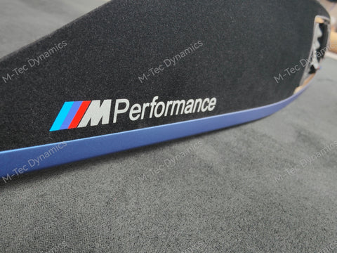 BMW F32 / F82 M4 CUSTOM INTERIOR TRIM SET - 3D CARBON / ALCANTARA STYLE  / BLUE ACCENT