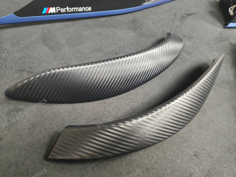 BMW F32 / F82 M4 CUSTOM INTERIOR TRIM SET - 3D CARBON / ALCANTARA STYLE  / BLUE ACCENT