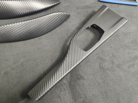 BMW F32 / F82 M4 CUSTOM INTERIOR TRIM SET - 3D CARBON / ALCANTARA STYLE  / BLUE ACCENT