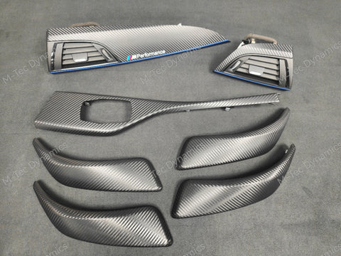 BMW F20 INTERIOR TRIM SET - 3D CARBON / BLUE ACCENT