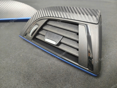 BMW F21 F22 INTERIOR TRIM SET - 3D CARBON / BLUE ACCENT