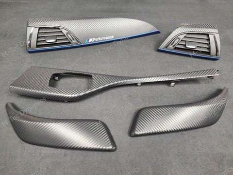 BMW F21 F22 INTERIOR TRIM SET - 3D CARBON / BLUE ACCENT