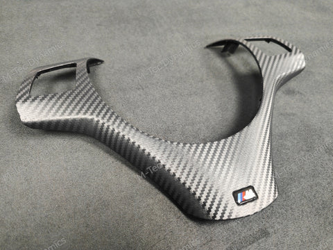 BMW E90 E91 E92 E93 - M-SPORT BLACK CARBON STEERING COVER TRIM