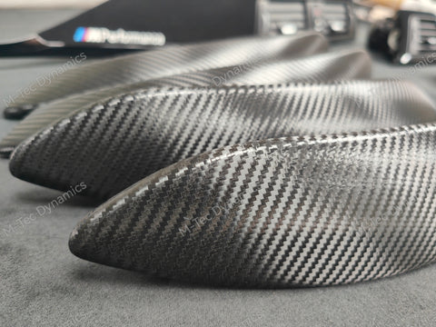 BMW F30 F31 F36 F80 M3 CUSTOM INTERIOR TRIM SET - TEXTURED CARBON / ALCANTARA STYLE  / BLACK ACCENT