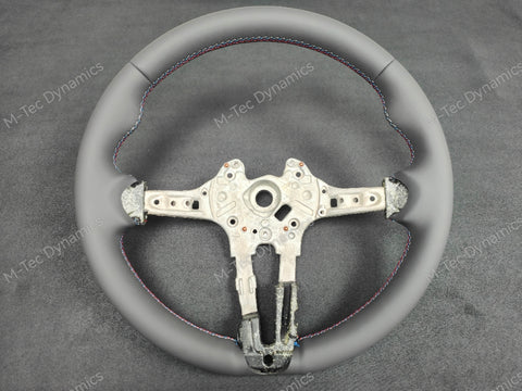 BMW F-SERIES ANTHRACITE NAPPA LEATHER TRI-STITCH STEERING WHEEL - BMW 1 2 3 4 SERIES F20 F22 F30 F32 M2 M3 M4