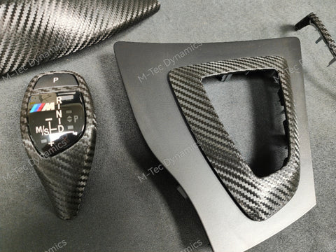 WRAPPING SERVICE - BMW F3X INTERIOR TRIM SET - DEEP TEXTURED GLOSSY CARBON / GLOSS BLACK ACCENT (MTD-TEX) - F30 F31 F32 F33 F36