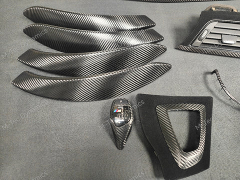 WRAPPING SERVICE - BMW F3X INTERIOR TRIM SET - PERFORMANCE STYLE / DEEP TEXTURED GLOSSY CARBON (MTD-TEX) F30 F31 F32 F33 F36