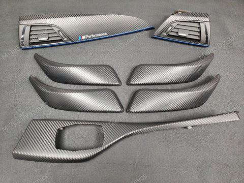 BMW F20 INTERIOR TRIM SET - 3D CARBON / BLUE ACCENT #3