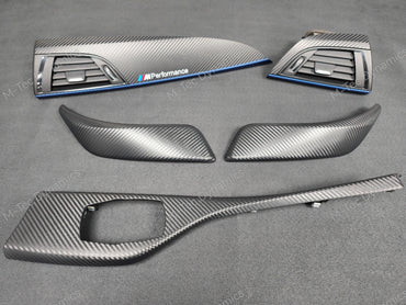 BMW F21 F22 INTERIOR TRIM SET - 3D CARBON / BLUE ACCENT #3