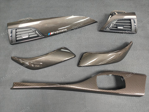 BMW F21 F22 INTERIOR TRIM SET - HIGH GLOSS CARBON / GLOSS BLACK ACCENT (MTD-HG)