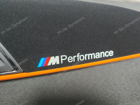 BMW F20 F21 F22 F23 CUSTOM INTERIOR TRIM SET - WRAPPING SERVICE - 3D CARBON / ALCANTARA / ORANGE ACCENT