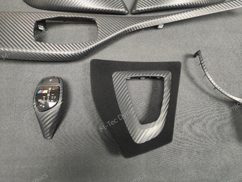 BMW F20 F21 F22 F23 CUSTOM INTERIOR TRIM SET - WRAPPING SERVICE - 3D CARBON / ALCANTARA / ORANGE ACCENT