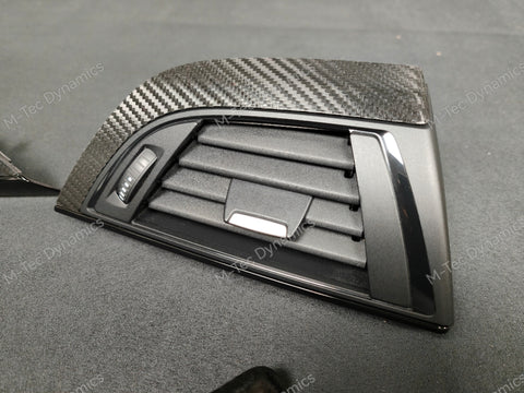 BMW F20 INTERIOR TRIM SET - DEEP TEXTURED GLOSSY CARBON / GLOSS BLACK ACCENT (MTD-TEX)