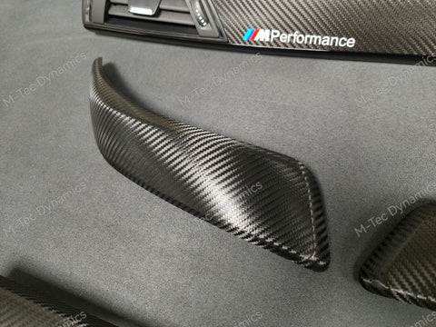 BMW F21 F22 INTERIOR TRIM SET - DEEP TEXTURED GLOSSY CARBON / GLOSS BLACK ACCENT (MTD-TEX)