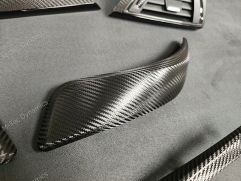 BMW F21 F22 INTERIOR TRIM SET - DEEP TEXTURED GLOSSY CARBON / GLOSS BLACK ACCENT (MTD-TEX)