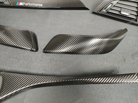 BMW F21 F22 INTERIOR TRIM SET - DEEP TEXTURED GLOSSY CARBON / GLOSS BLACK ACCENT (MTD-TEX)