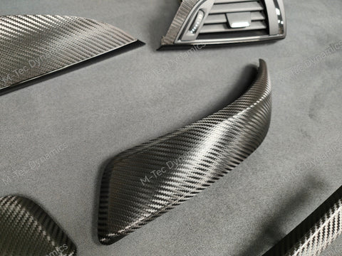 BMW F21 F22 INTERIOR TRIM SET - DEEP TEXTURED GLOSSY CARBON / GLOSS BLACK ACCENT (MTD-TEX)