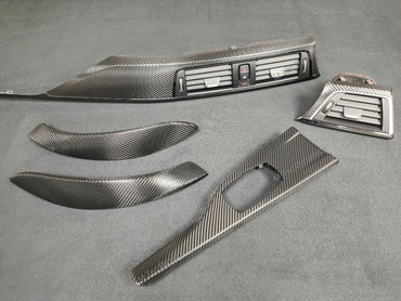 BMW F32 F82 4-SERIES COUPE INTERIOR TRIM SET - DEEP TEXTURED GLOSSY CARBON / SHADOW ACCENT