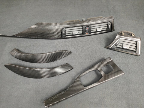 BMW F33 F83 4-SERIES CONVERTIBLE INTERIOR TRIM SET - DEEP TEXTURED GLOSSY CARBON / SHADOW ACCENT