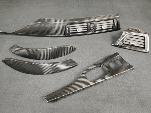 BMW F33 F83 4-SERIES CONVERTIBLE INTERIOR TRIM SET - DEEP TEXTURED GLOSSY CARBON / SHADOW ACCENT