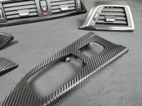 BMW F33 F83 4-SERIES CONVERTIBLE INTERIOR TRIM SET - DEEP TEXTURED GLOSSY CARBON / SHADOW ACCENT