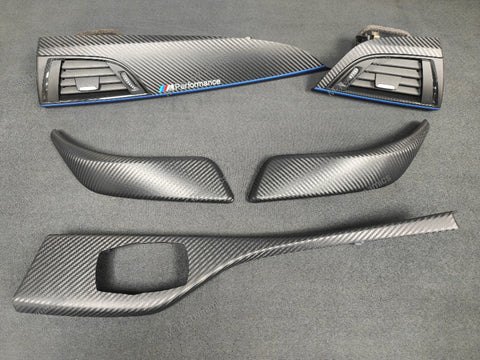 BMW F21 / F22 INTERIOR TRIM SET - 3D CARBON / BLUE ACCENT (GRADED) (#29)