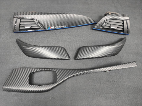 BMW F21 / F22 INTERIOR TRIM SET - 3D CARBON / BLUE ACCENT (GRADED) (#29)