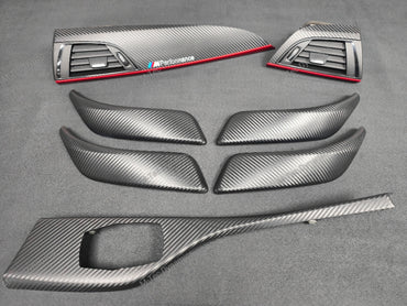 BMW F20 INTERIOR TRIM SET - 3D CARBON / MATT RED ACCENT (#28)