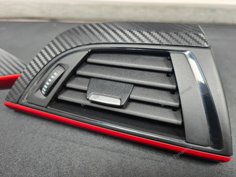 BMW F20 INTERIOR TRIM SET - 3D CARBON / MATT RED ACCENT (#28)