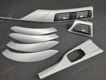 BMW F30 F31 F36 INTERIOR TRIM SET - 4D SILVER CARBON / SILVER ACCENT