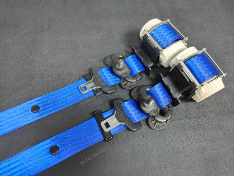 BMW E36 COUPE M3 CUSTOM BLUE FRONT SEAT BELT SET